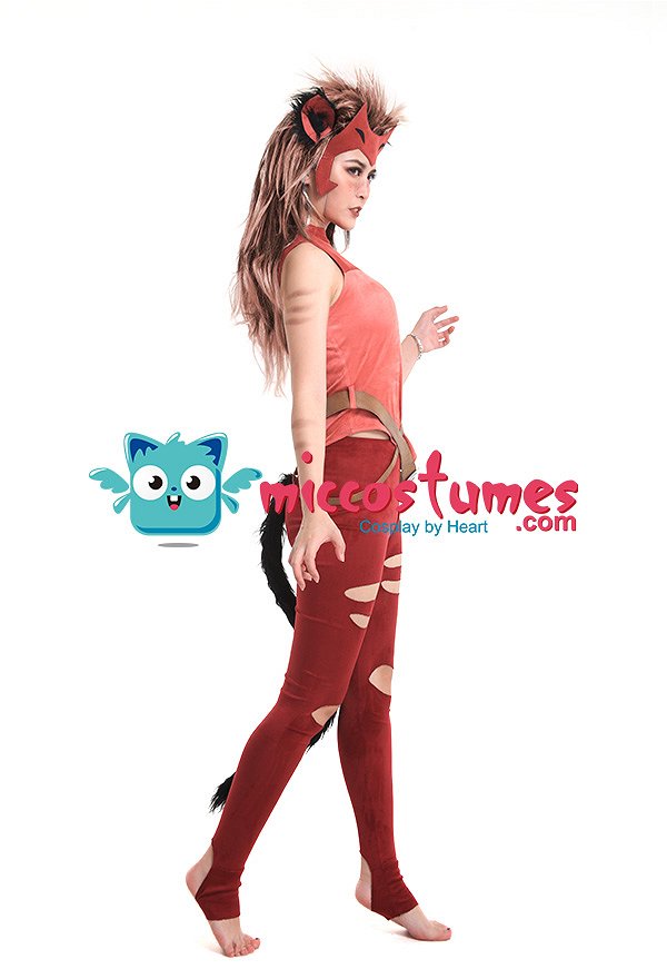 She-Ra and the Princesses of Power Catra Cosplay Costume with Face Covering and Beast Ears She-Ra and the Princesses of Power Catra Cosplay Costume with Face Covering and Beast Ears