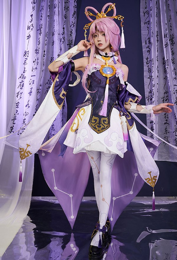 Honkai: Star Rail Fu Xuan Cosplay Costume Dress Set with Pantyhose and Other Accessories Honkai: Star Rail Fu Xuan Cosplay Costume Dress Set with Pantyhose and Other Accessories