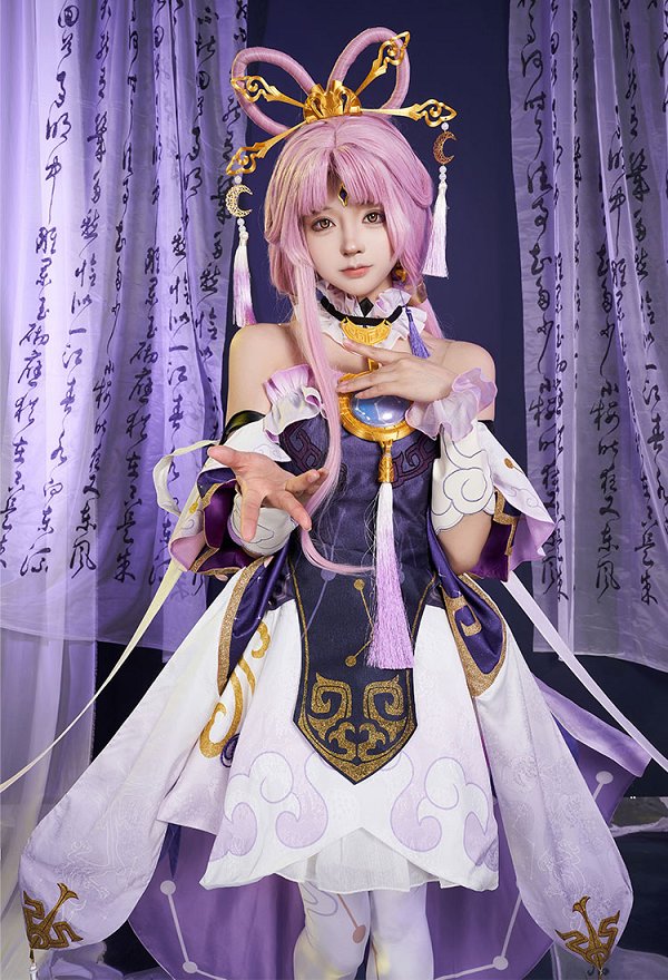 Honkai: Star Rail Fu Xuan Cosplay Costume Dress Set with Pantyhose and Other Accessories Honkai: Star Rail Fu Xuan Cosplay Costume Dress Set with Pantyhose and Other Accessories