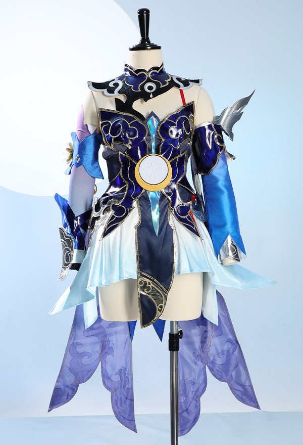 Honkai: Star Rail Jingliu Cosplay Costume Short Dress and Gloves with Eye Mask and Leg Covers