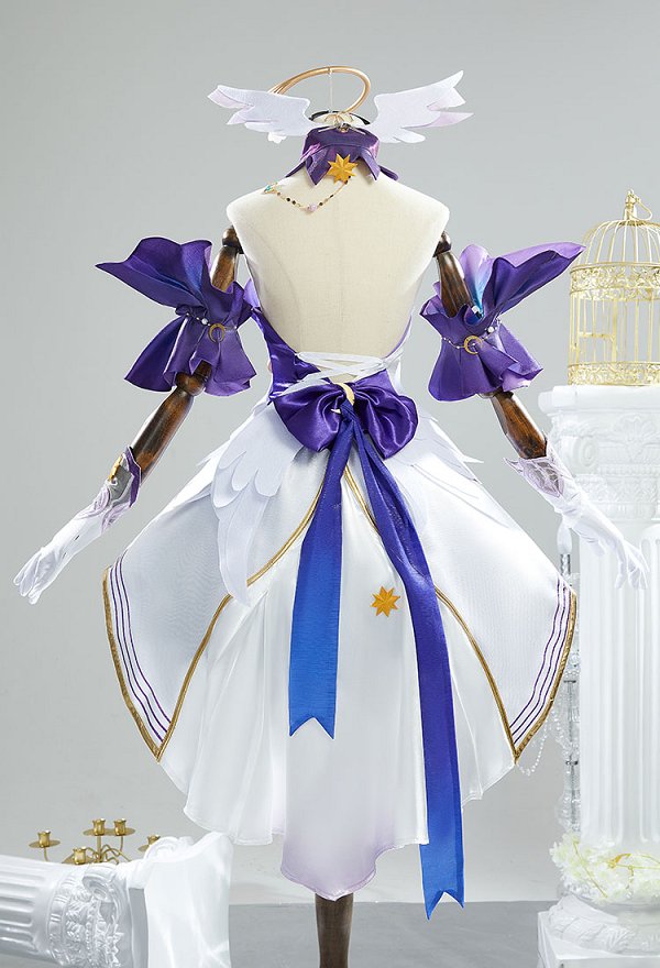 Honkai: Star Rail Robin Cosplay Costume Strapless Dress and Gloves with Shawl and Earrings