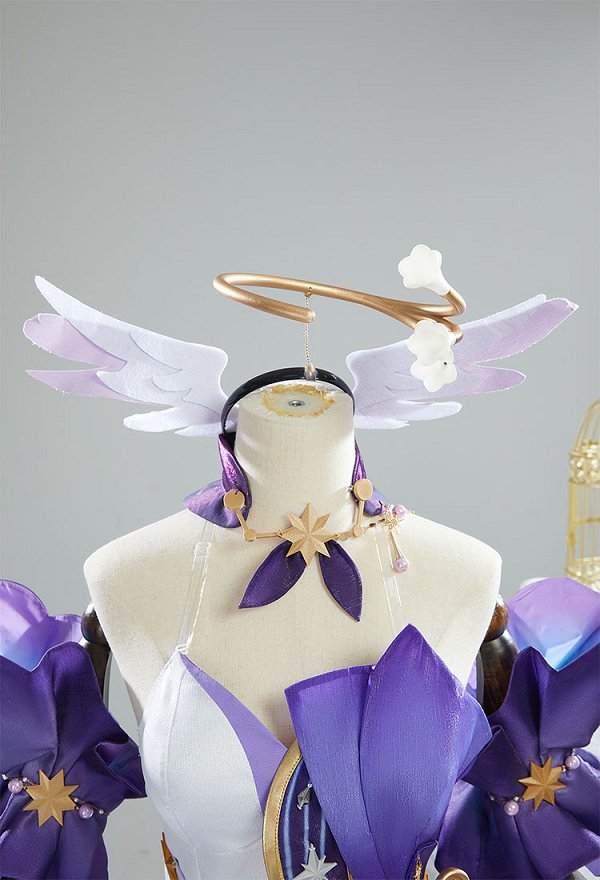 Honkai: Star Rail Robin Cosplay Costume Strapless Dress and Gloves with Shawl and Earrings