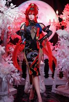 Wuthering Waves Yinlin Cosplay Costume Halter Dress Set with Headband and Panty Wuthering Waves Yinlin Cosplay Costume Halter Dress Set with Headband and Panty