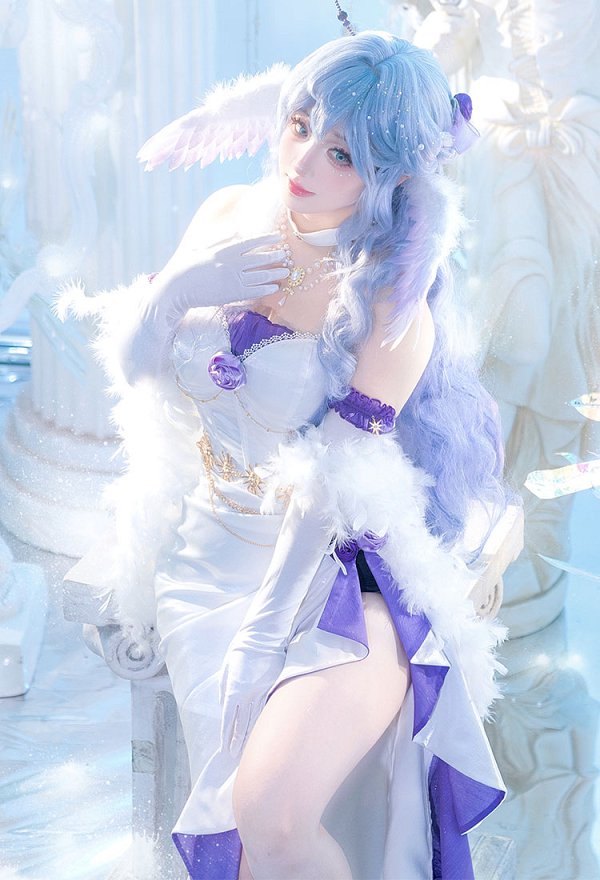 Honkai: Star Rail Robin Cosplay Costume Evening Dress with Shawl and Gloves