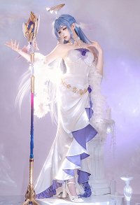 Honkai: Star Rail Robin Cosplay Costume Evening Dress with Shawl and Gloves
