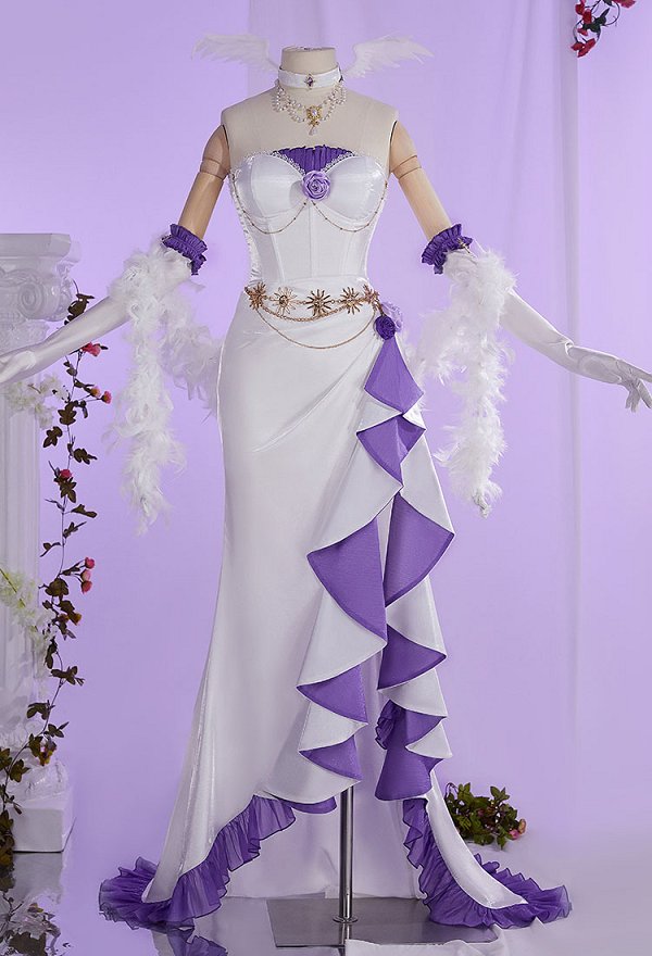 Honkai: Star Rail Robin Cosplay Costume Evening Dress with Shawl and Gloves