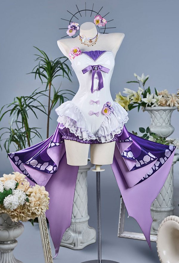 Honkai: Star Rail Castorice Cosplay Costume Bodysuit with Trailing Tail and Hand Sleeves