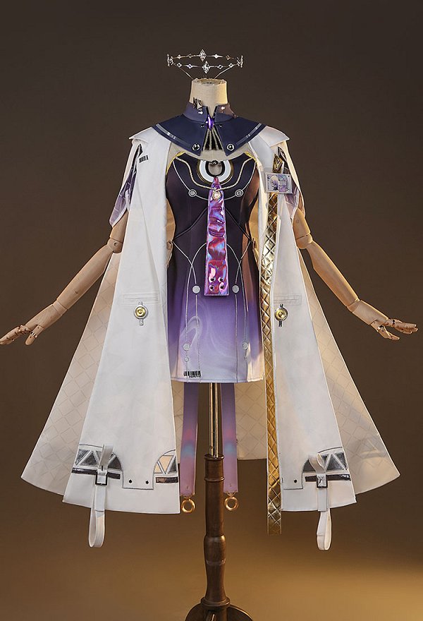 Vestido de cosplay Mornye de Wuthering Waves con abrigo y cuello
