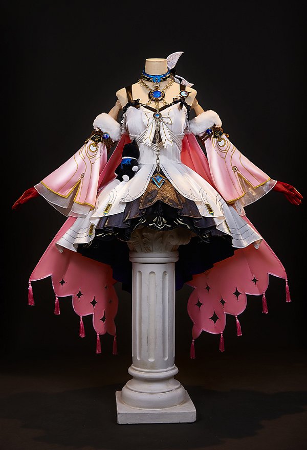 Wuthering Waves Denia Cosplay Costume Dress and Cape with Headdress and Sleeves