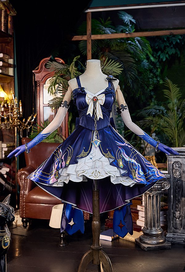 Wuthering Waves Denia Breakdown Form Cosplay Costume Dress with Gloves and Pantyhose