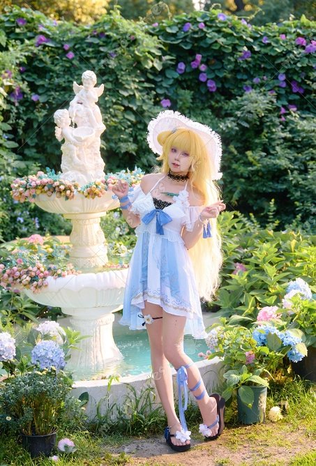 Wuthering Waves Phoebe A Letter from Summer Skin Cosplay Swimsuit Dress with Swim Bottom and Hat