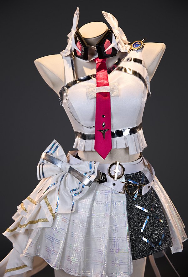 Wuthering Waves Solar5 Denia Cosplay Costume Top and Skirt with Collar and Tie