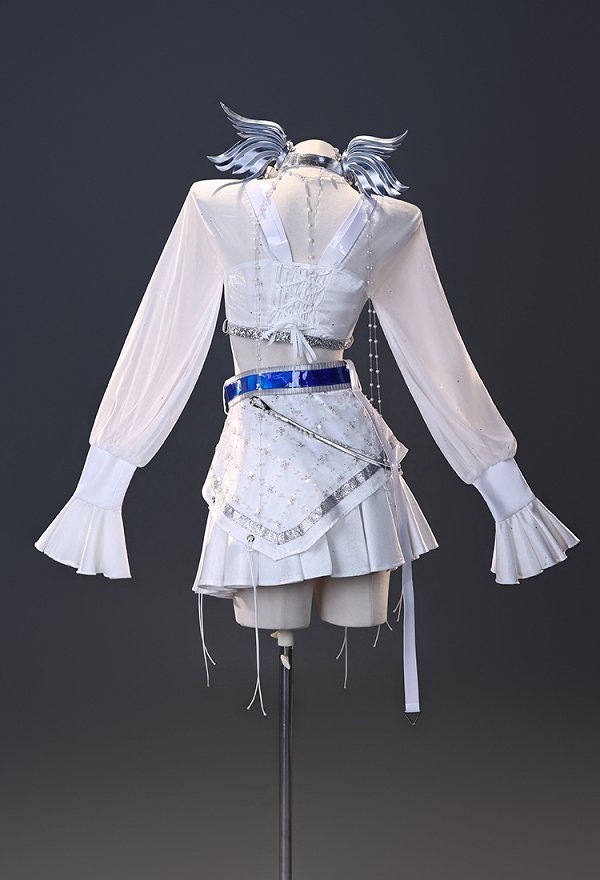 Wuthering Waves Solar5 Iuno Cosplay Costume Top and Skirt with Hair Accessories and Choker