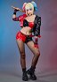 Disfraz de cosplay de la chica del payaso del Escuadrón suicida de Isekai, top y pantalones cortos con chaqueta y gargantilla
