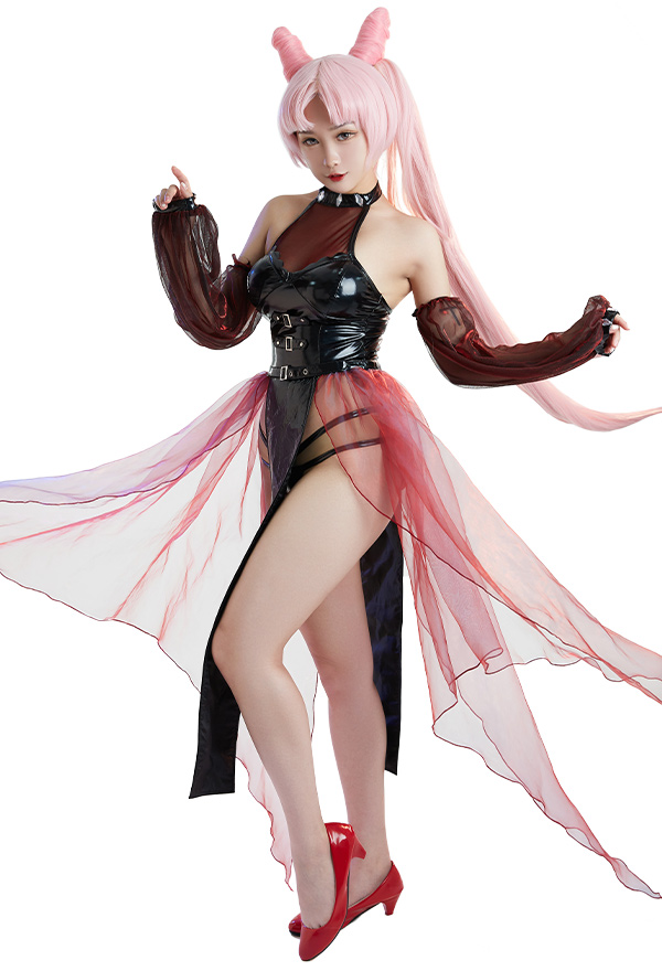Ensemble de Lingerie Sexy Robe Motif Lapin Set avec Manche Jupe en Gaze