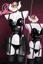 Hime Girl Bowser Princess Derivative Sexy Lingerie Set with Headpiece Choker Thong and Stockings