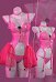 Princess Rosa Pink Bunny Girl Bodysuit Sexy Lingerie Neckholder V Ausschnitt Dessous mit Socken Tanga Handschuhe Set