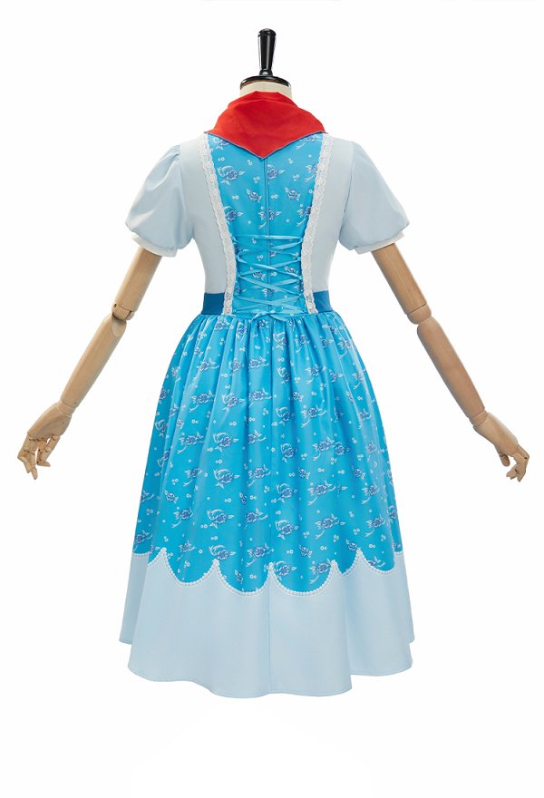 Vestido de disfraz de Cosplay de Stranger Things Holly con Capa y Bufanda Vestido de disfraz de Cosplay de Stranger Things Holly con Capa y Bufanda