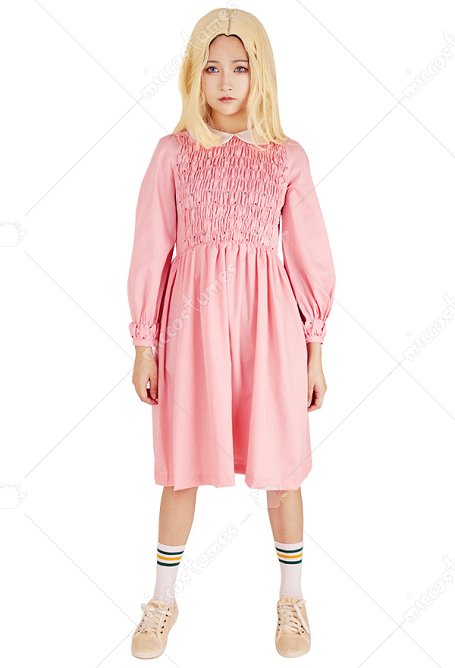 Stranger Things Eleven Pink Dress Girls Disfraz
