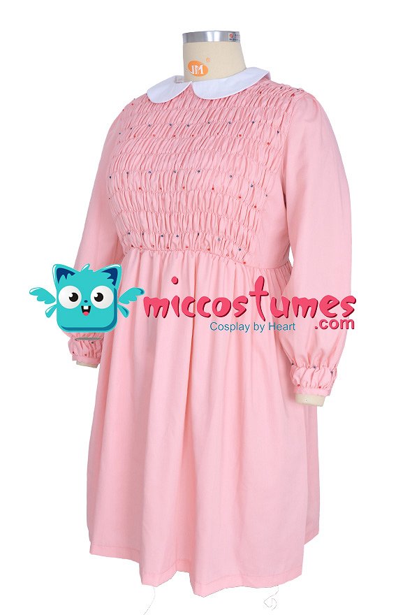 Plusgröße Stranger Things Eleven rosa Kleid Mädchen Kleid Kostüm