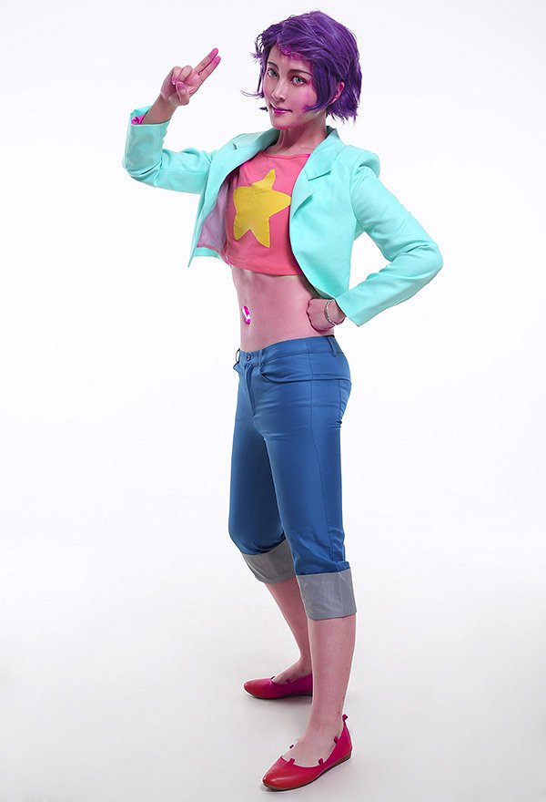 Steven Universe Bow-01 Rainbow Quartz 2.0 Cosplay Costume Outfit with Gem Steven Universe Bow-01 Rainbow Quartz 2.0 Cosplay Costume Outfit with Gem