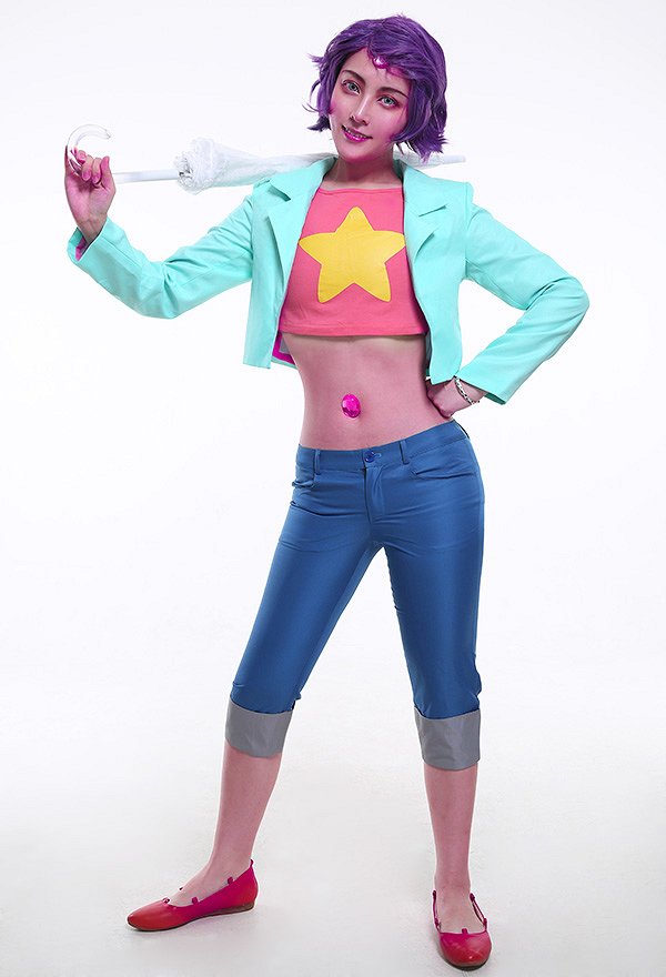 Steven Universe Bow-01 Rainbow Quartz 2.0 Cosplay Costume Outfit with Gem Steven Universe Bow-01 Rainbow Quartz 2.0 Cosplay Costume Outfit with Gem