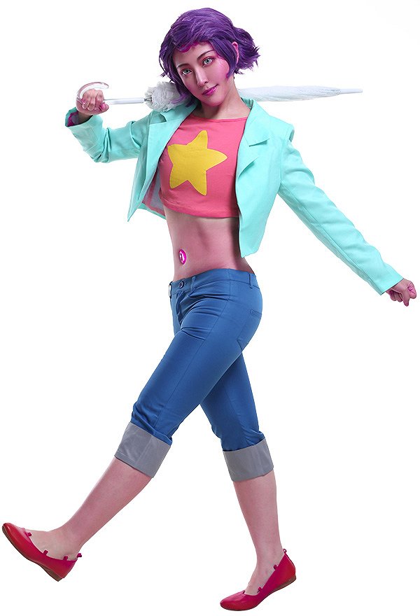 Steven Universe Bow-01 Rainbow Quartz 2.0 Cosplay Costume Outfit with Gem Steven Universe Bow-01 Rainbow Quartz 2.0 Cosplay Costume Outfit with Gem