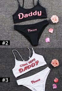 Woman Sexy Cute Sportswear Character Printed Pattern Two Piece Bikini Set Lingerie Top and Triangle-Shape Shorts Swimsuit Swimwear Bodysuit Beach Suit Bathing Suit