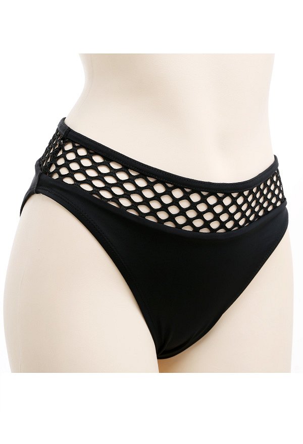Miccostumes Trajes de baño para mujer Trajes de baño de estilo gótico Con rejilla y cordones para atar por ti misma Conjunto de bikini con top y pantalones cortos