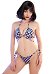 Maillots de bain Miccostumes pour femmes Maillot de bain sexy à carreaux violets et noirs Ensemble bikini avec haut lacé et short