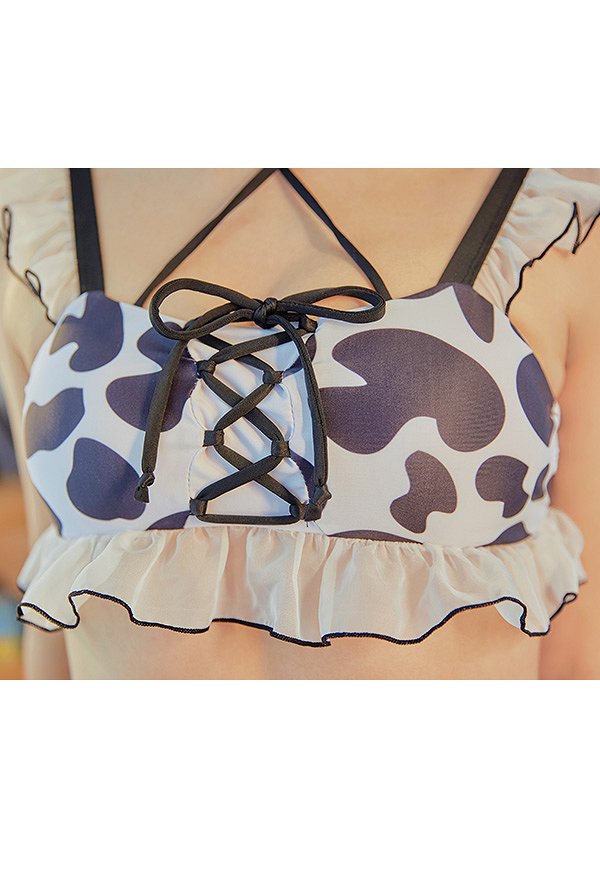 Maillots de bain Miccostumes pour femmes Maillot de bain à motif vache laitière Maillot de bain deux pièces mignon