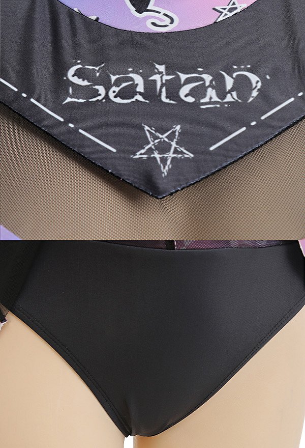 Lila Harajuku Badeanzug Kawaii Bademode Bikini Set
