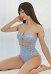 Maillots de bain Miccostumes pour femmes Maillot de bain à motif requin Maillot de bain une pièce mignon avec bordure festonnée