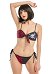 Miccostumes Trajes de baño para mujer Trajes de baño góticos punk Con estampado de calaveras y cuadros Top y pantalones cortos Conjuntos de bikini