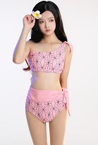 Miccostumes Swimsuits Cosplay One Shoulder Bikini Badeanzug Hoher Taille Swimsuit High Waist in Rosa Miccostumes Swimsuits Cosplay One Shoulder Bikini Badeanzug Hoher Taille Swimsuit High Waist in Rosa