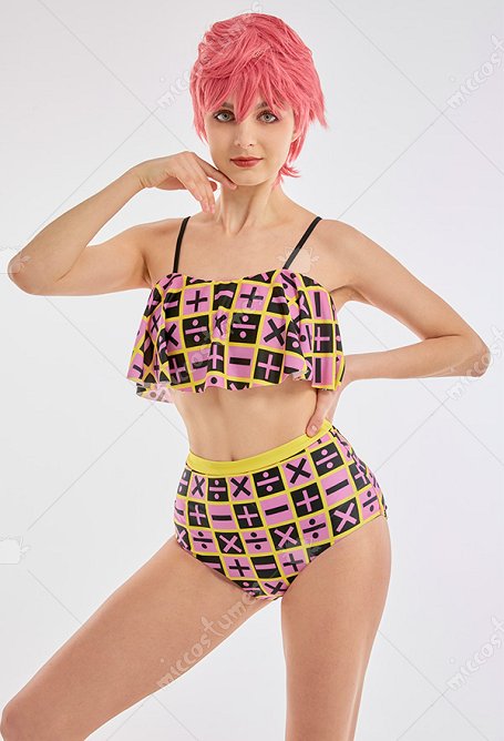 Miccostumes Swimsuits Bikini Badeanzug Sling Hoher Taille Swimsuit mit Rüschen