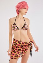 Miccostumes Swimsuits Size S-5XL Number Sign Prints for Bathing Bikini Set Lace Up Top and Shorts Two Piece Bathing Suit Swimwear