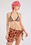 Miccostumes Trajes de baño Talla S-5XL Estampados con signos numéricos para conjunto de bikini Top con cordones y pantalones cortos Traje de baño de dos piezas