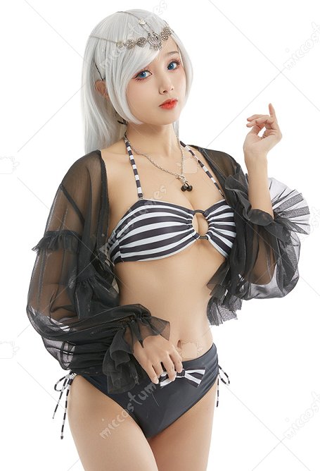 Maillots de bain Miccostumes pour femmes Maillot de bain noir à rayures blanches Ensemble bikini sexy avec haut dos nu et short et paréo