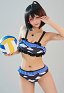 Miccostumes Swimsuits for Women Cloud Pattern Swimwear Bathing suit Ruffles Top and Shorts Bikini Sets