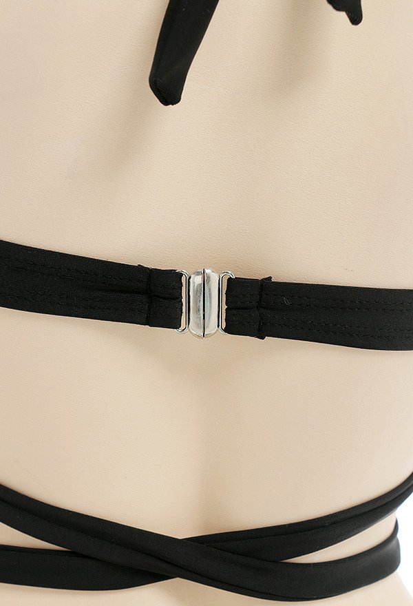 Miccostumes Trajes de baño para mujer Traje de baño estilo gótico Trajes de baño con cordones Conjuntos de bikini con pareo