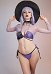 Miccostumes Trajes de baño para mujer Traje de baño con estampado de telaraña Traje de baño sexy Conjunto de bikini halter con pareo