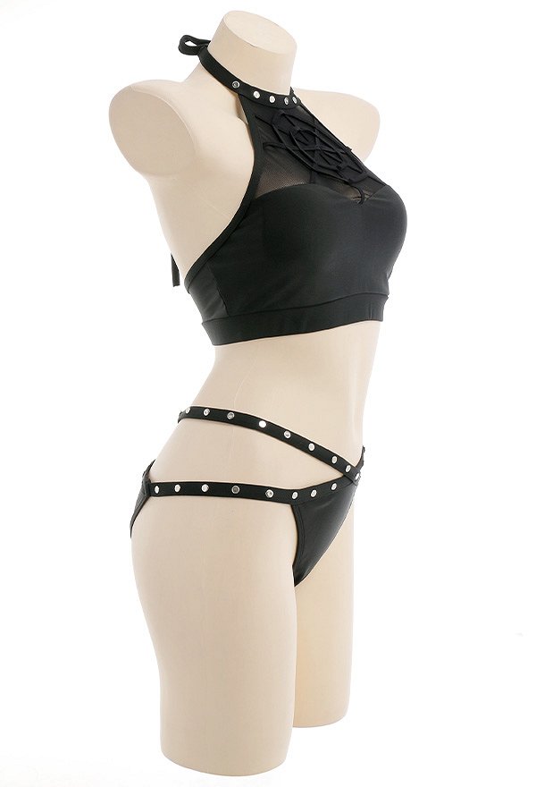 Miccostumes Trajes de baño para mujer Trajes de baño de estilo gótico Con estampado de telaraña Conjunto de bikini con top y pantalones cortos Miccostumes Trajes de baño para mujer Trajes de baño de estilo gótico Con estampado de telaraña Conjunto de bikini con top y pantalones cortos