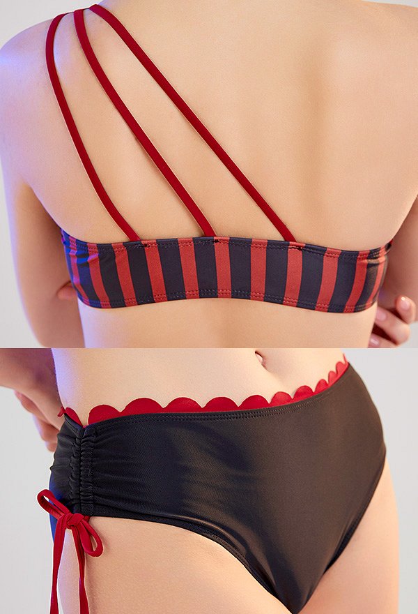 Maillots de bain Miccostumes pour femmes Maillot de bain à rayures Maillots de bain sexy Ensembles bikini