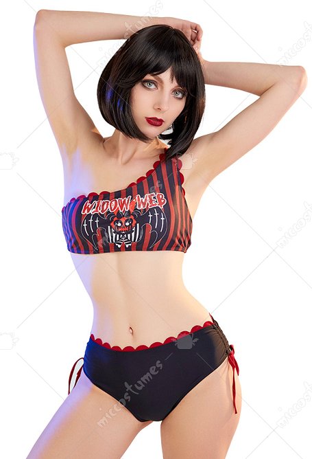Miccostumes Trajes de baño para mujer Traje de baño con estampado a rayas Trajes de baño sexys Conjuntos de bikini