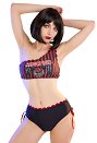 Miccostumes Trajes de baño para mujer Traje de baño con estampado a rayas Trajes de baño sexys Conjuntos de bikini