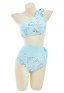 Miccostumes Swimsuits for Women One-Shoulder Bathing Suit Shark Pattern Two Piece Swimwear