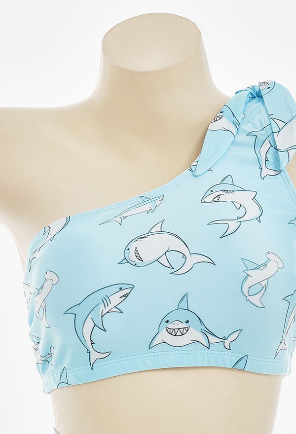 Miccostumes Swimsuits for Women One-Shoulder Bathing Suit Shark Pattern Two Piece Swimwear Miccostumes Swimsuits for Women One-Shoulder Bathing Suit Shark Pattern Two Piece Swimwear