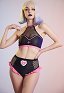 Miccostumes Swimsuits Maillot de Bain Deux Pièces Bikini Noir Gothique Infirmière