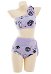 High Waisted Two-Piece Swimsuit Gothic Pattern One-Shoulder Bathing Suit